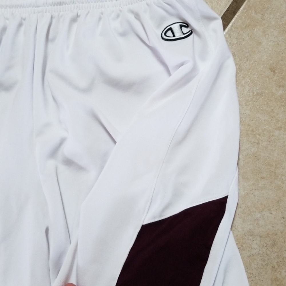 Maroon and White Gym Shorts - Picture 2 of 5